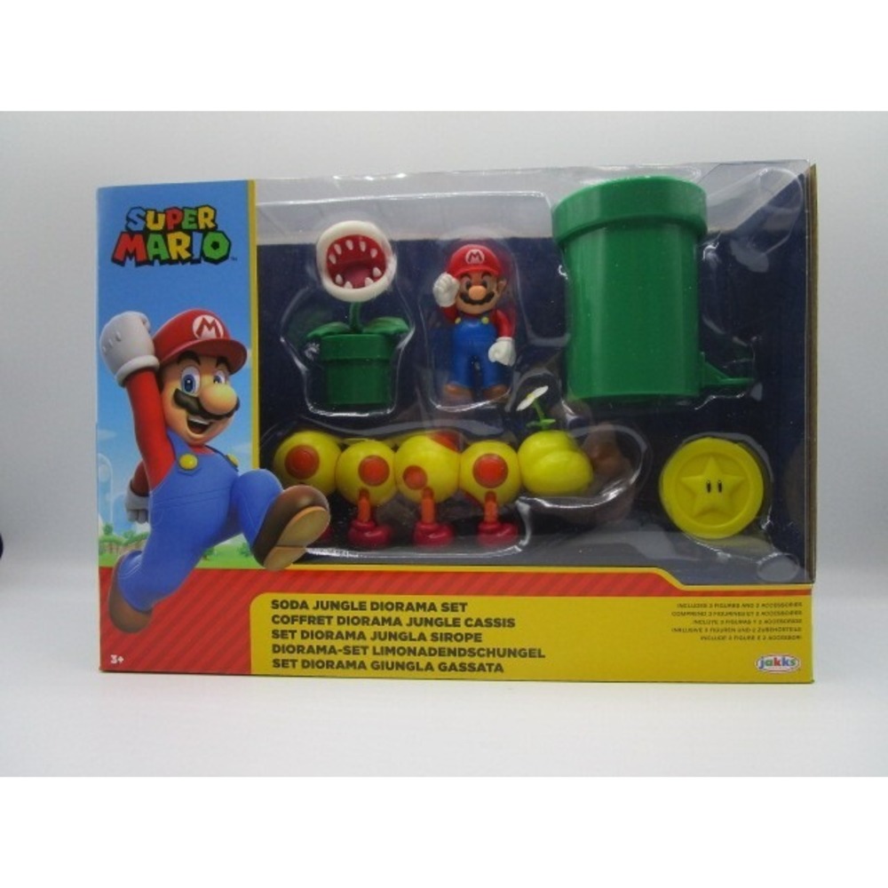 Super Mario Soda Jungle Diorama Set Wiggler Star Coin Piranha Plant Accessories